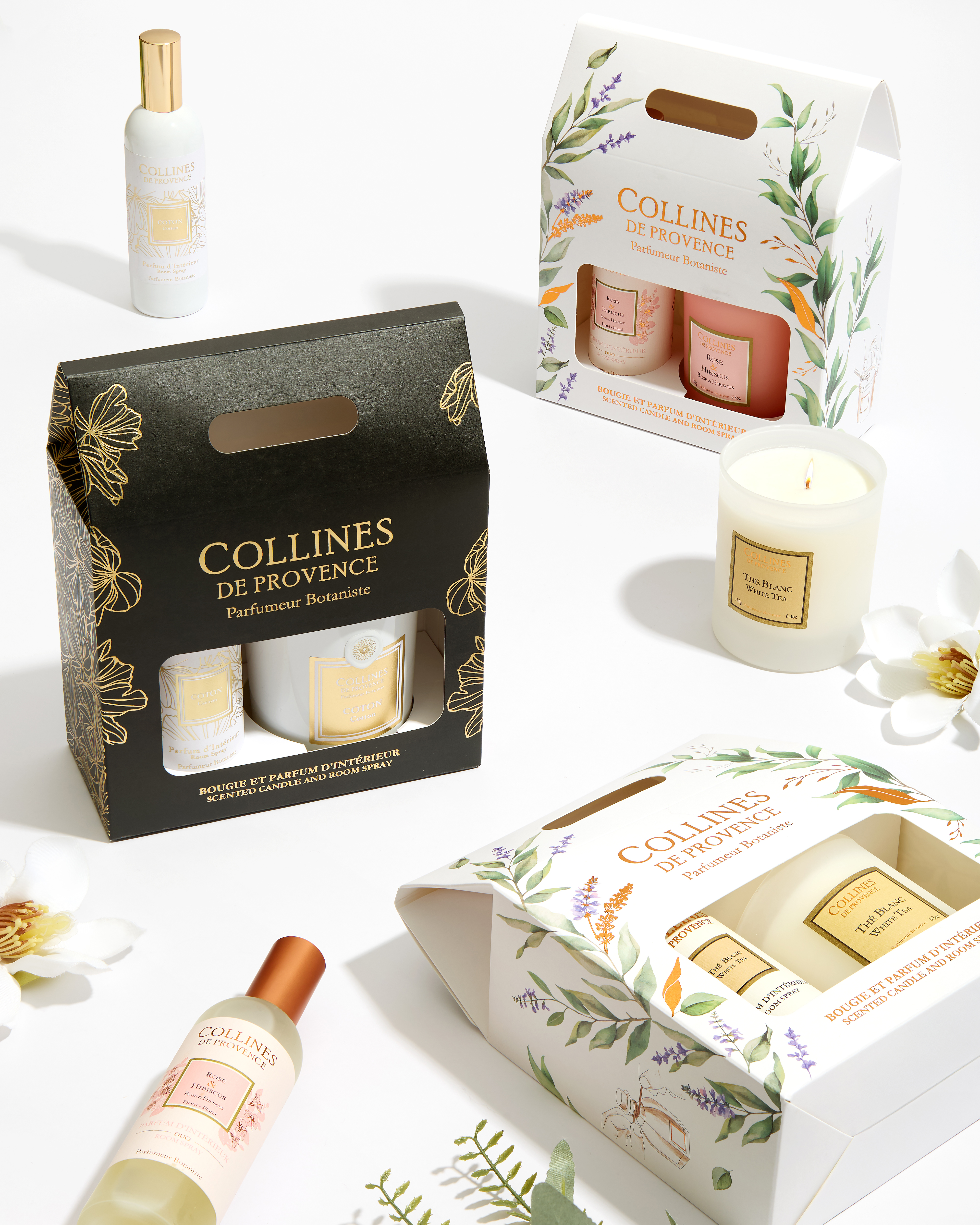 Coton - Coffret Bougie 180g & Parfum d'intérieur