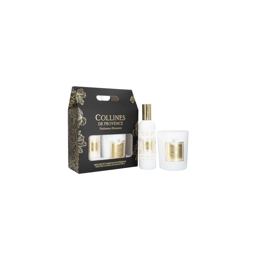 Coton - Coffret Bougie 180g & Parfum d'intérieur